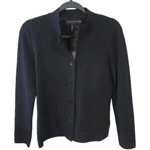 Geoffrey Beene Jacket Women Large Black Viscose Nylon Career Elevated Basic